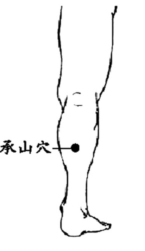 按承山穴，防腿抽筋